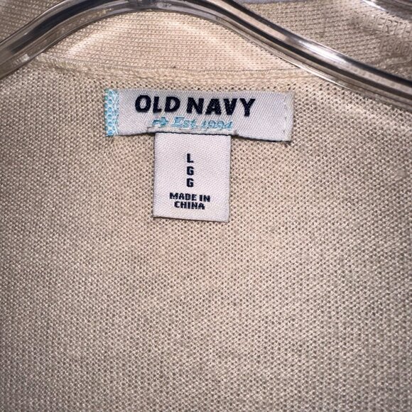 Old Navy Womens L Beige Sequined Dot V-Neck Button Front Long Sleeve Cardigan - Picture 5 of 8